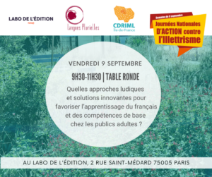 09/09/2022 - Table ronde : Approches ludiques et solutions innovantes pour l’apprentissage du français