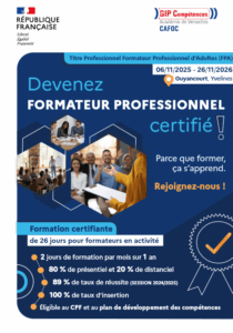 Formation certifiante au Titre Professionnel de Formateur Professionnel d’Adultes (FPA)
