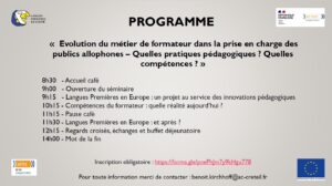 21/04/2026 Séminaire : Évolution du métier de formateur dans la prise en charge des publics allophones